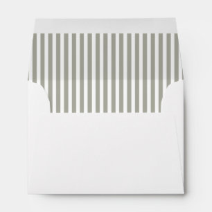 Dove Grey and White Cabana Stripes Envelope