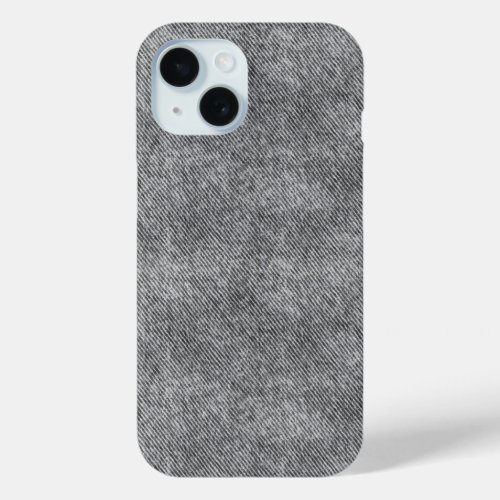 Dove Grey Denim Pattern iPhone 15 Case