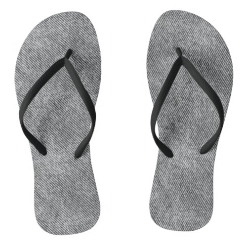 Dove Grey Denim Pattern Flip Flops