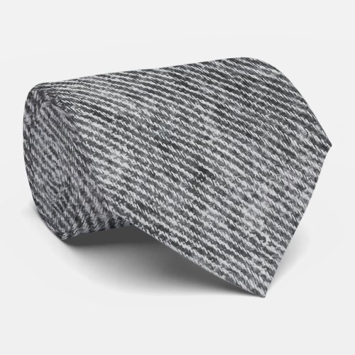 Dove Grey Denim Pattern Neck Tie