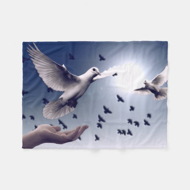 Dove Hand Trust Fleece Blanket (Front (Horizontal))