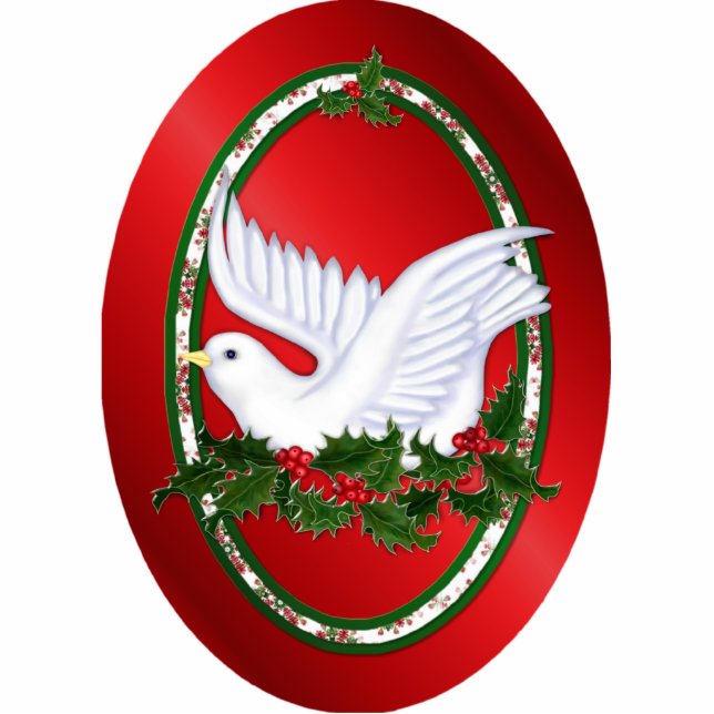 Dove & Holly Peace - Ornament (Front)