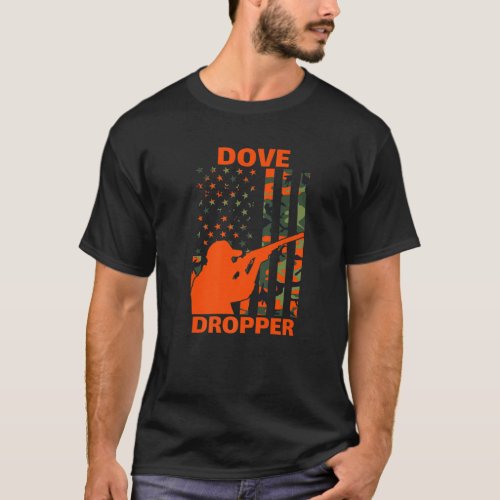 Dove Hunting Camo American Flag Bird Hunter Dove D T_Shirt