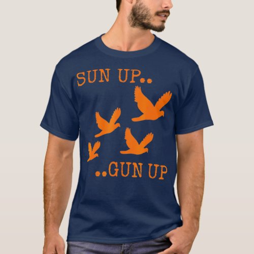 Dove Hunting Orange Camo   Sun  Gun T_Shirt