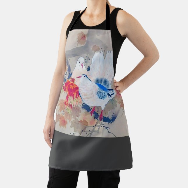 Dove in Autumn Leaves, Watanabe Seitei Apron (Insitu)