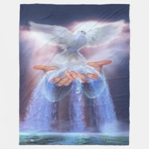 DOVE in GOD'S HANDS Fleece Blanket
