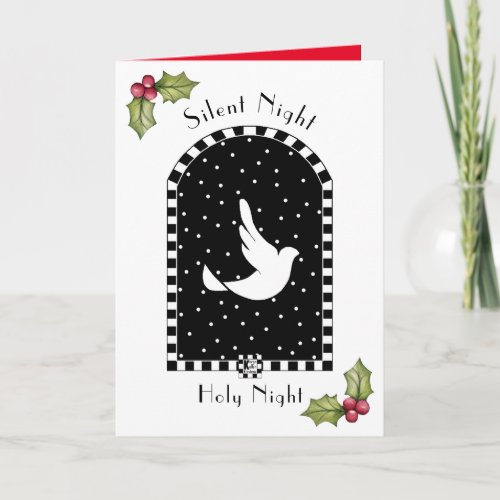 Dove In Snowy Sky Christmas Card
