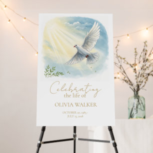 Dove in Sunlight Funeral Welcome Sign 