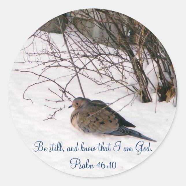 Dove in the Snow Scripture Stickers (Front)