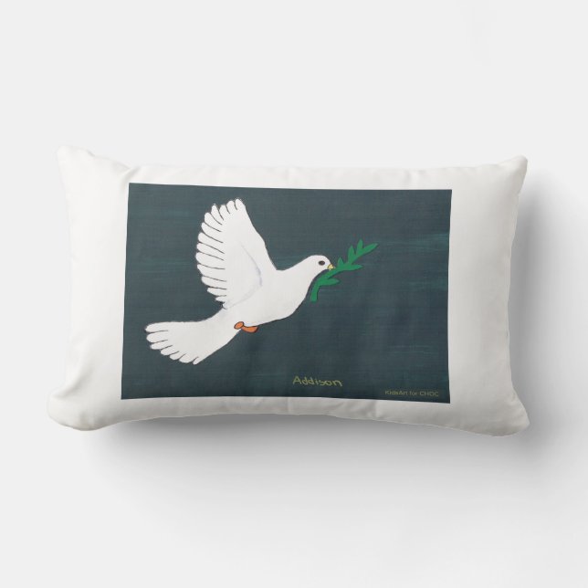 Dove - Kids Art for CHOC Lumbar Pillow (Front)