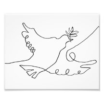 Dove Line Drawing Print