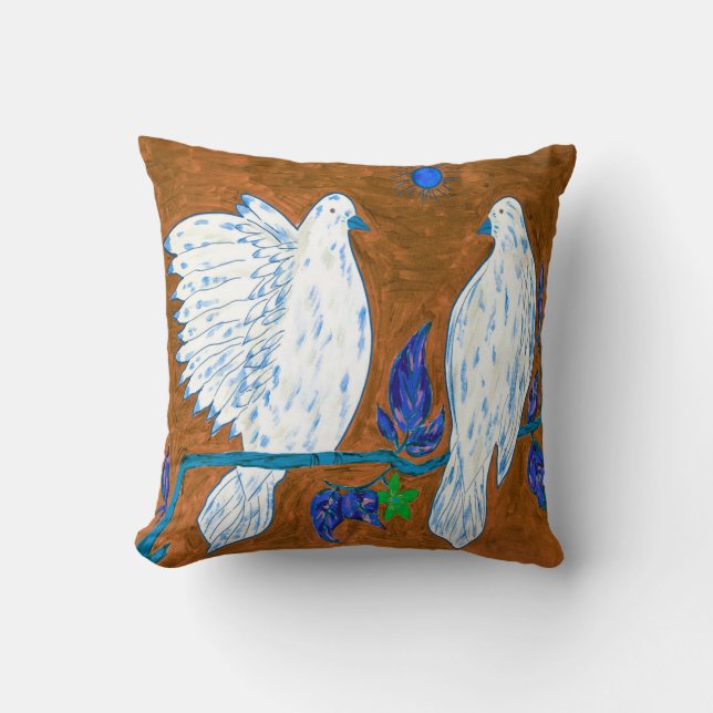 Dove Love Throw Pillow (Front)
