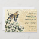 Dove Lovebird Magnolia and Lace Wedding  Invitation (Front)