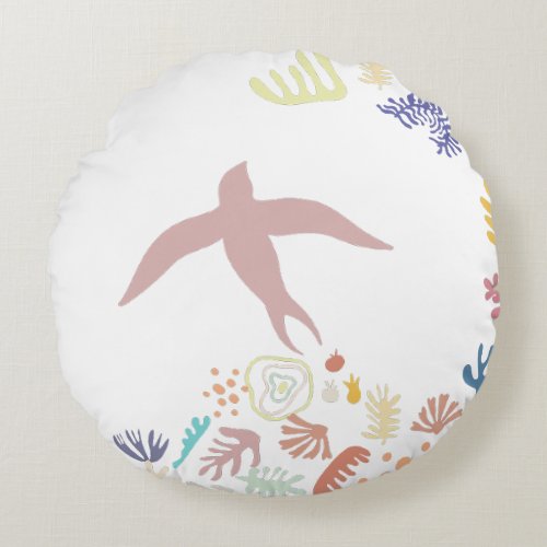 Dove Matisse Art Elements Round Pillow