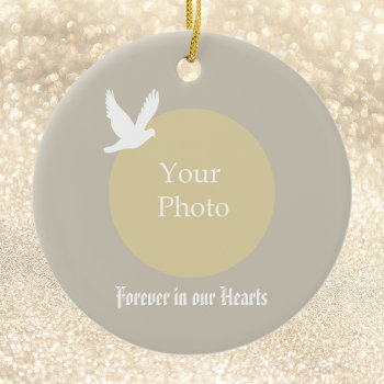 Dove Memorial Christmas Ornament - In Our Hearts by ornamentsbyhenis at Zazzle