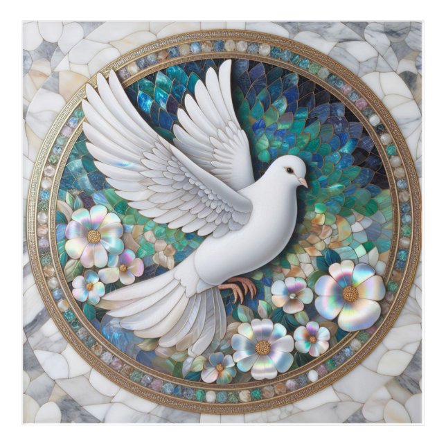 Dove Mosaic 1 Acrylic Print (Front)