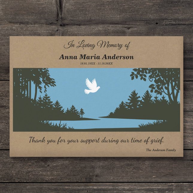 Dove & Nature Scene Rustic Funeral Thank You Card (Dove & Nature Scene Rustic Funeral Thank You Card)