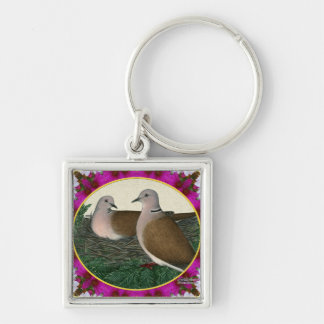 Dove Nest and Flowers Keychain