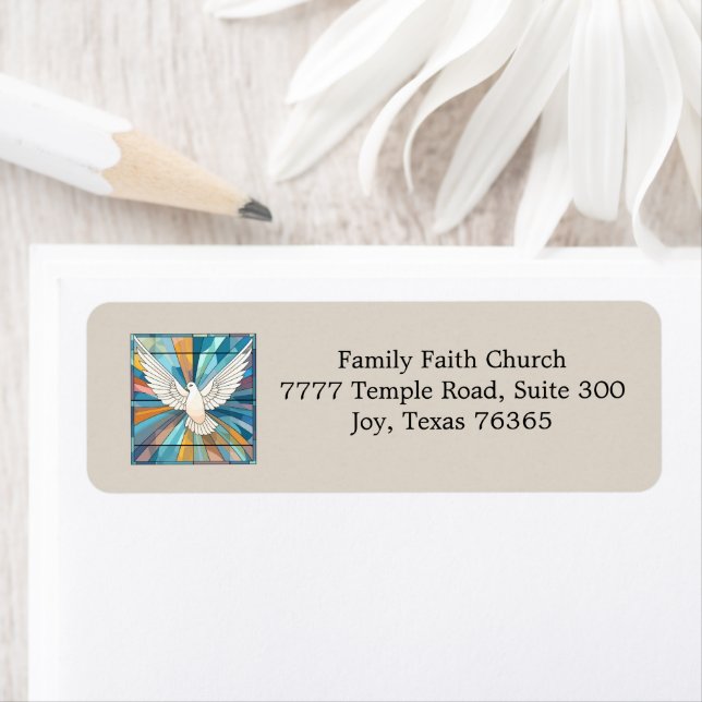 Dove of Faith Church Return Label (Insitu)
