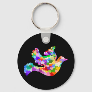 Dove of Hearts Keychain