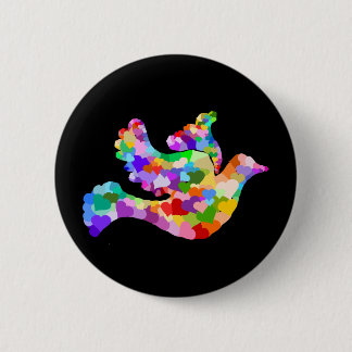 Dove of Hearts Pinback Button