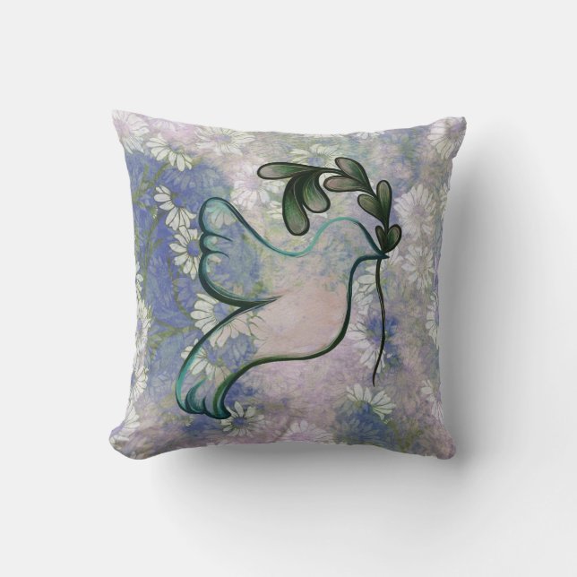 Dove of Hope and Peace                             Throw Pillow (Front)