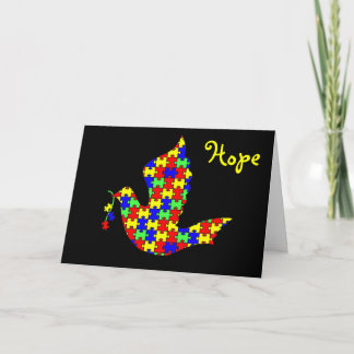 Dove of Hope - Autism Puzzle Pieces Holiday Card