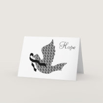 Dove of Hope Black Ribbon - Melanoma Holiday Card