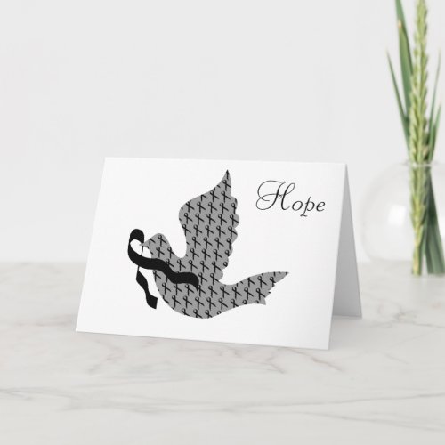 Dove of Hope Black Ribbon _ Melanoma Holiday Card