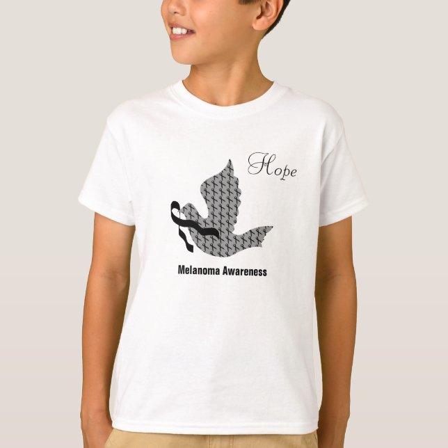 Dove of Hope Black Ribbon - Melanoma T-Shirt (Front)