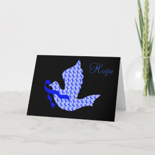 Dove of Hope Blue Ribbon - Colon Cancer Holiday Card