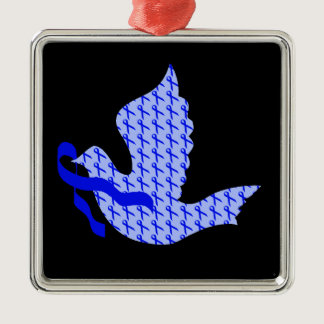 Dove of Hope Blue Ribbon - Colon Cancer Metal Ornament
