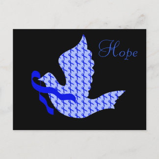 Dove of Hope Blue Ribbon - Colon Cancer Postcard