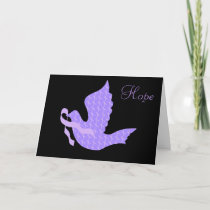 Dove of Hope - General Cancer Lavender Ribbon Holiday Card