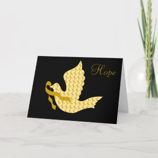 Dove of Hope Gold Ribbon - Childhood Cancer Holiday Card