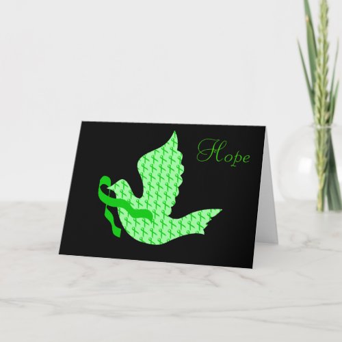 Dove of Hope Green Ribbon _ Kidney Cancer Holiday Card
