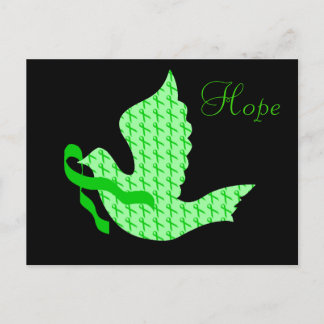 Dove of Hope Green Ribbon - Kidney Cancer Postcard