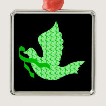 Dove of Hope Green Ribbon - Liver Cancer Metal Ornament