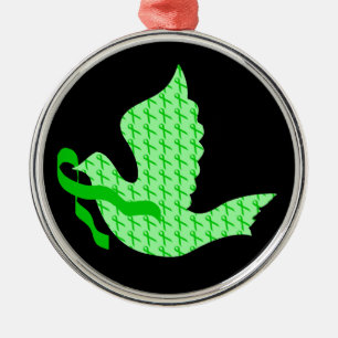 Dove of Hope Green Ribbon - Liver Cancer Metal Ornament