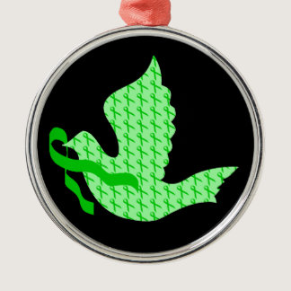 Dove of Hope Green Ribbon - Liver Cancer Metal Ornament