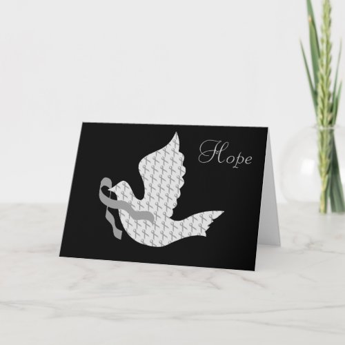 Dove of Hope Grey Ribbon Brain Cancer Tumor Holiday Card