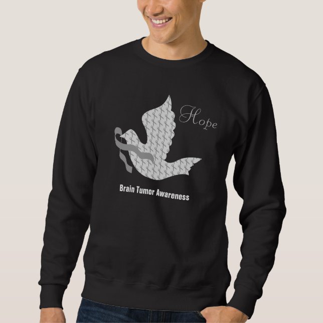 Dove of Hope Grey Ribbon Brain Cancer Tumor Sweatshirt (Front)
