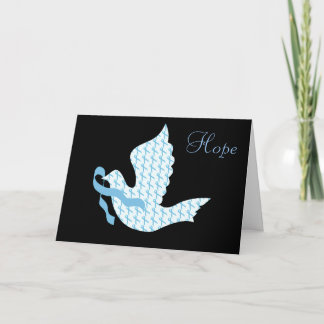 Dove of Hope Light Blue Ribbon - Prostate Cancer Holiday Card