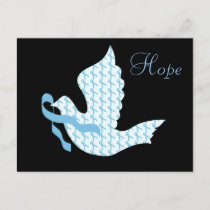 Dove of Hope Light Blue Ribbon - Prostate Cancer Postcard