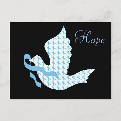 Dove of Hope Light Blue Ribbon _ Prostate Cancer Postcard
