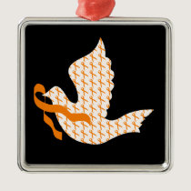 Dove of Hope Orange Ribbon - Leukemia Metal Ornament