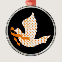 Dove of Hope Orange Ribbon - Leukemia Metal Ornament