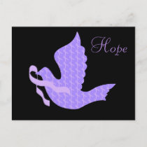 Dove of Hope Periwinkle Ribbon - Stomach Cancer Postcard