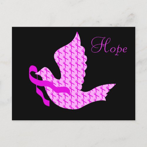 Dove of Hope Pink Ribbon _ Breast Cancer Postcard