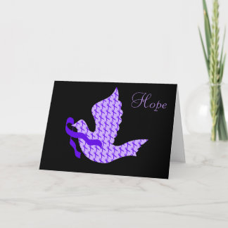 Dove of Hope Purple Ribbon - Alzheimer's Disease Holiday Card